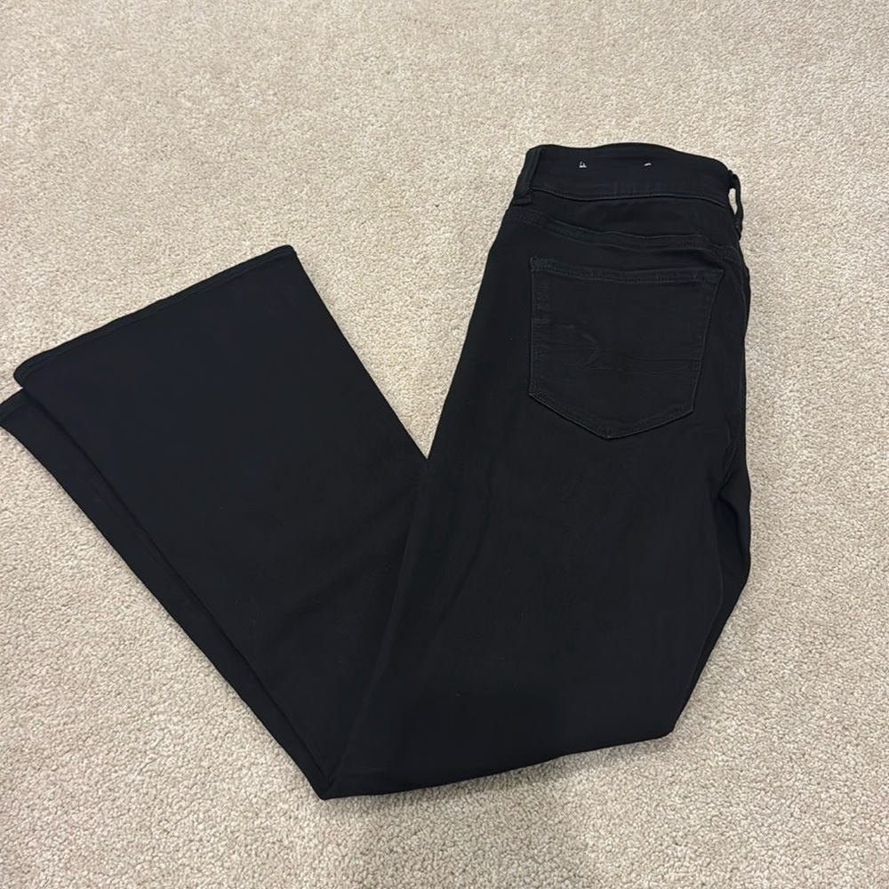Black American eagle bootcut jeans